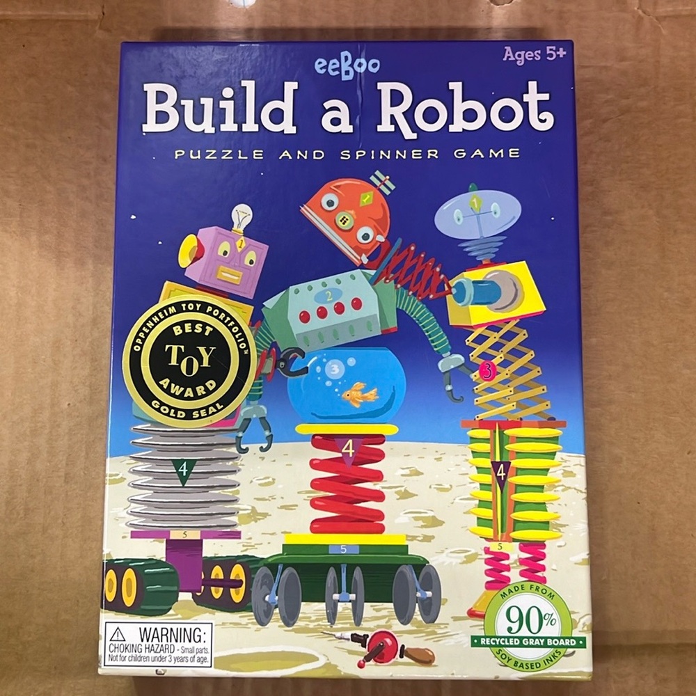 eeBoo Build a Robot Puzzle and Spinner Game Award Winning